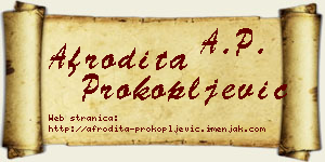 Afrodita Prokopljević vizit kartica